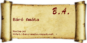 Báró Amáta névjegykártya